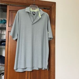 FootJoy Light Gray Polo Shirt with Green Accents